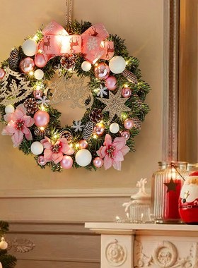 速发新0252款圣花节装饰品诞环门挂壁饰风圣诞树花圈场景布置