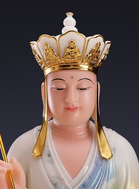 极速汉白玉地藏王佛像家用供奉地藏王菩萨K像娑婆三圣圣像居家供