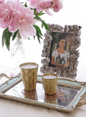 新品托盘镜面收纳北欧式复古树脂蛋糕甜品化妆O品首饰ins法式金色