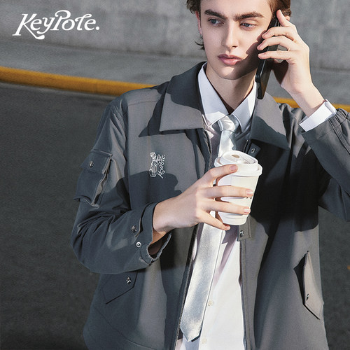 Keypote Golf男士高尔夫运动休闲夹克秋季户外弹力时尚外套服装 - 图1