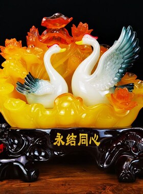 热销永结同心天鹅摆件q客厅婚房装饰品送闺蜜新人婚礼结婚礼物创