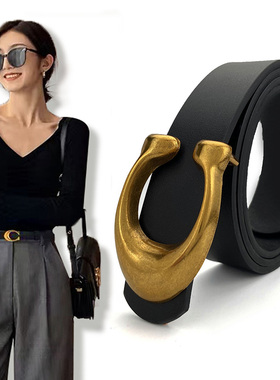 极速Fashion High Women Leather Belts Retro WaPist Strap Desi