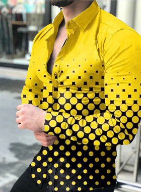 极速2021 Spring Autumn Men Fashion FShirts Turn-down Collar