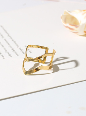 极速tendy Jewelry Vintage wGold Double Arrow Open Ring Simpl
