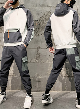 极速Hip-hopf Suit Male Set Track Suits Sweatsuit Man Tracksu
