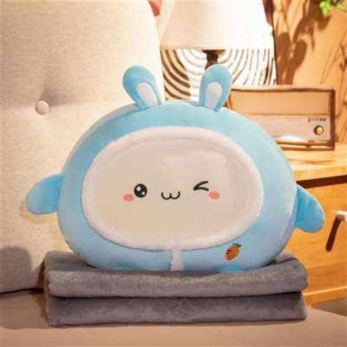 极速毛毯办公室午睡抱枕二合一午休盖毯冬季车载靠枕X小被子可爱 - 图1