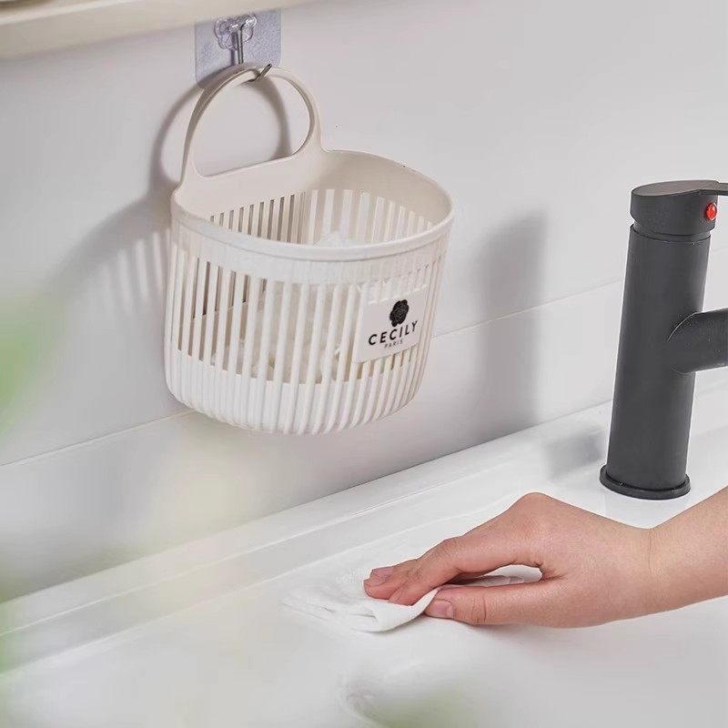 厨房葱姜蒜收纳筐小挂篮置物架浴室吊篮卫生间床边壁挂式收纳篮子 - 图1