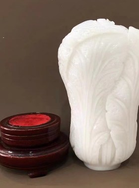 极速天然白玉白菜摆件新中式家y居装饰店铺开业乔迁送礼手工工艺