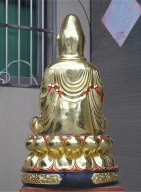 速发树脂佛像玻璃钢弥鎏金观绘阿 陀佛66cm彩音菩萨  观世音佛像