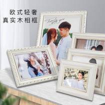 Solid wood European style photo frame swinging table 5 6 7 8 10 12 16 16 Children photo personality creative a4 hanging wall frame