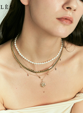 HELÈS多彩ins彩色镶嵌流苏项链个性多巴胺锁骨叠戴原创小众设计