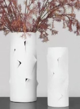 简约现代抽象几何异形陶瓷花器摆件样板间客厅售楼处酒店展示厅