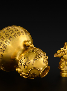 铜葫芦摆件纯铜开口空心百福葫芦客R厅玄关开盖大号