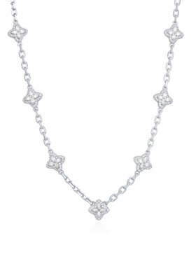 APORRO 四叶草系列璀璨幸运手工满镶项链 可调节质感轻奢明星同款