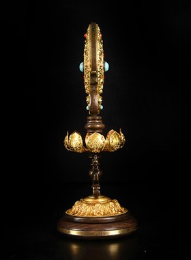 速发精品八吉祥摆件佛具密传藏宗高脚莲宝纯铜吉祥八花摆件22cm