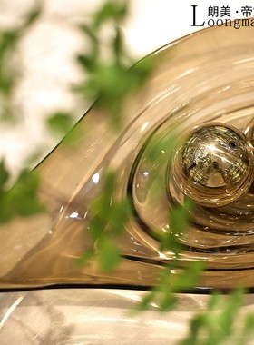 速发客厅果璃玻盘摆件样干间装饰盘子餐桌饰品下午茶点心板果盘