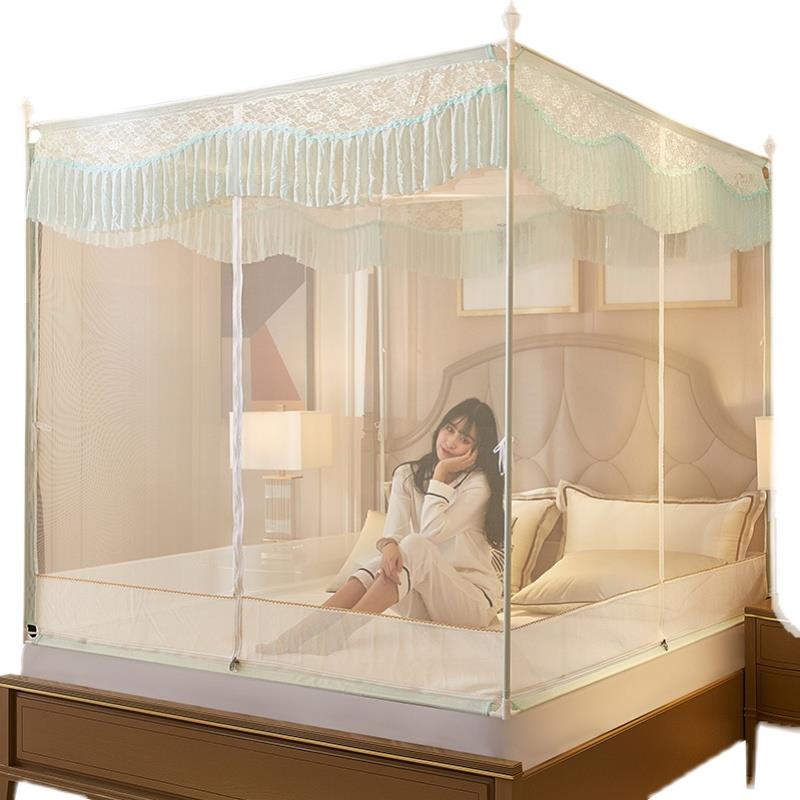 外穿T型拉链蚊帐三开门婴儿防摔卧室1.8m宝宝家用全底方帐1米35床 - 图3