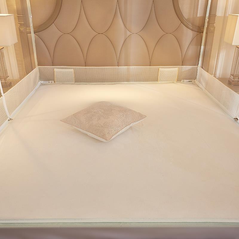 外穿T型拉链蚊帐三开门婴儿防摔卧室1.8m宝宝家用全底方帐1米35床 - 图1