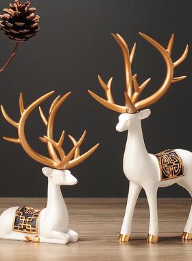 花瓶桌面鹿摆件酒柜新装饰品客厅插花干花房间摆设中式家居玄关