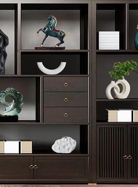 新中式招财摆件酒店客厅展示柜高档装饰品电视酒柜办公室桌面摆设