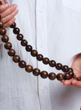 极速虎皮檀木文玩手串15mm佛珠手持36颗念珠男女U款女款饰品车挂