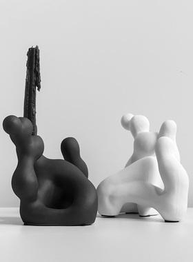 极速装饰推荐浪花烛台陶瓷摆v件轻奢创意家居酒店样板房客厅卧室