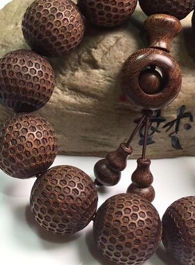 极速金丝檀木手串雕刻手串u沉香民族风时来运转莲花男女士佛珠文