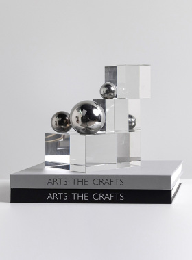 新品装饰推荐带球水晶摆件北欧现代几何简约家居客V厅样板房书房