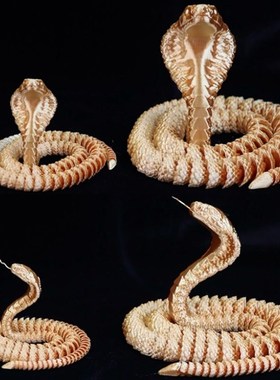 速发打金关节蛇印蛇献瑞聚家模型全身可动车载财居摆件潮玩