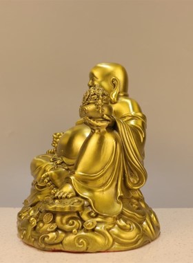 速发弥摆佛摆件大肚佛勒口笑佛家用供奉铜像车载客厅弥勒菩萨开件