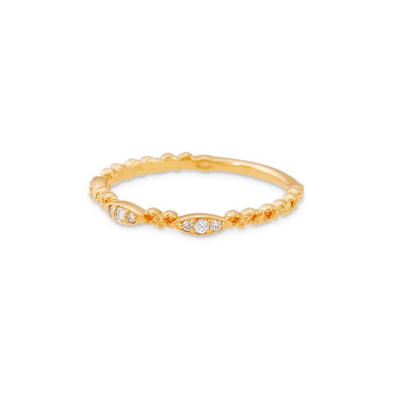 Natural diamond 9K gold ring