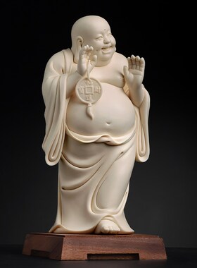 新品进宝笑佛弥勒佛大肚弥勒菩萨大师郑建忠陶瓷摆.件送礼礼品