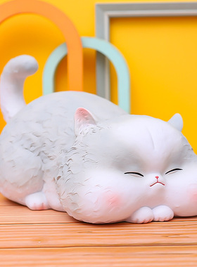 极速新品创d意灰色肥猫大容量储蓄钱罐家居装饰摆件节日礼品