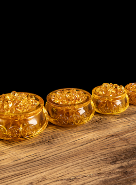 新品黄水晶e进宝家居客厅创意装饰招元宝聚宝盆聚财神摆件玄关客