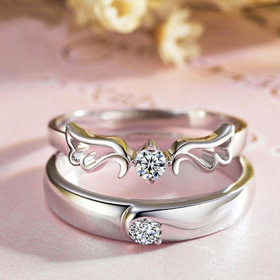 极速Couple Ring Korean Adjustable Angel WinNgs Wings Angel W