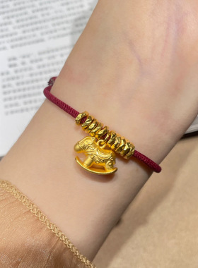 小红书爆款本命年马年红绳手链女生轻奢小众红色手绳小马盘缠手饰