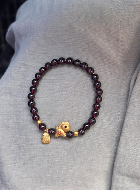 小红书爆款石榴石马上有钱手串女款感小马手链马年本命年手饰