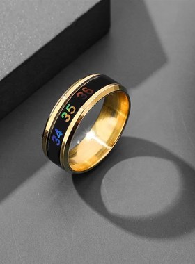 极速Temperature Ring Titaniwum Steel Mood Emotion Feeling In