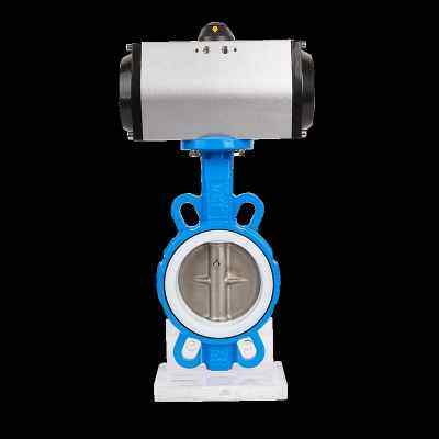 极速气动四氟AT GT对夹式蝶阀Ds671F16Q DN 50 65 80 125 150200 - 图0