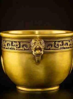 极速2021新g款l铜缸摆件纯铜招财进宝缸大号故宫缸仿古摆件聚宝盆