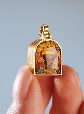 极速扎基拉姆唐卡小吊坠唐卡嘎乌盒黄财神虚空藏菩萨本Z命绿度吉