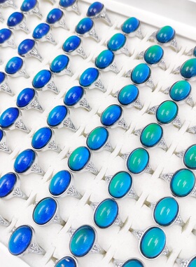 极速20Pcs/Lot Vintage Punk Mood Rings AccessorRies For Men W