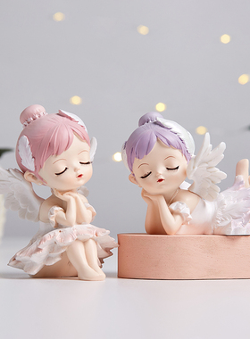 极速天使芭蕾女孩摆件可爱卡w通卧室床头柜桌面儿童公主房间装饰