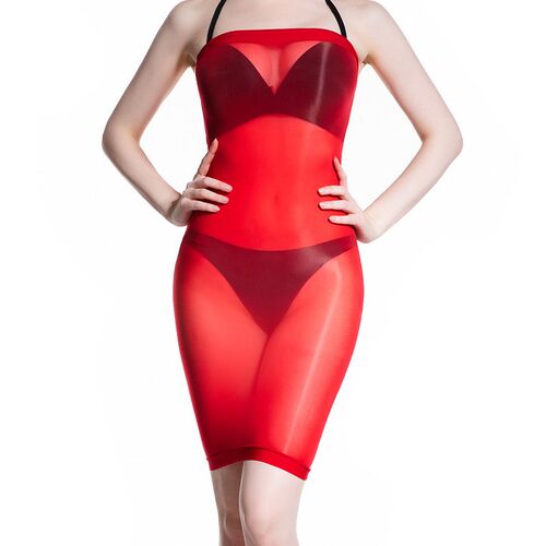 极速912针e8d油光丝袜抹胸裙紧身小短裙旗袍包臀性 - 图3