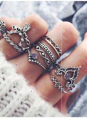 极速10Pcs/Sget Ring women fashion retro vintage 2022 accesso