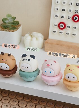极速可爱萌宠不倒翁办公室桌面装饰摆件高颜值工位治X愈系控制情
