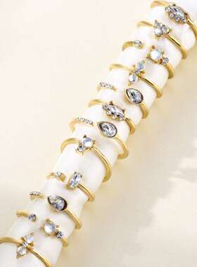 极速New Jewelry Gold Fashion Diamond RingL 12 Piece Jewelry