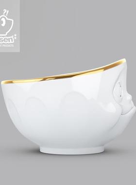 德国原装进口Tassen表情金边碗 餐具礼盒装可爱送礼陶瓷碗500ML