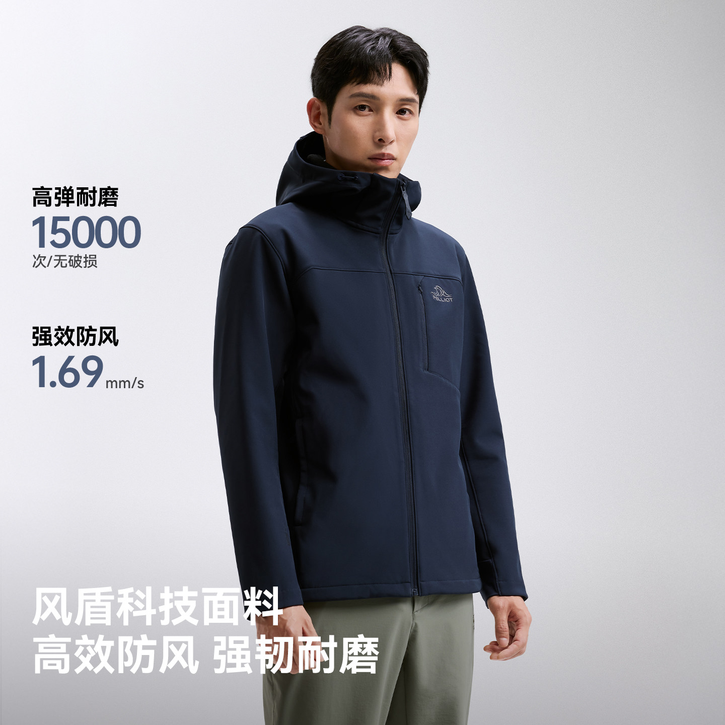 【风盾pro】伯希和连帽软壳衣26新款户外防风耐磨冲锋衣夹克外套  连实拍商品图