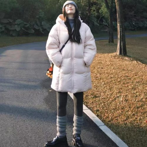 2025新款泡芙棉服外套女冬季中长款韩系保暖棉袄小个子棉衣xw - 图1